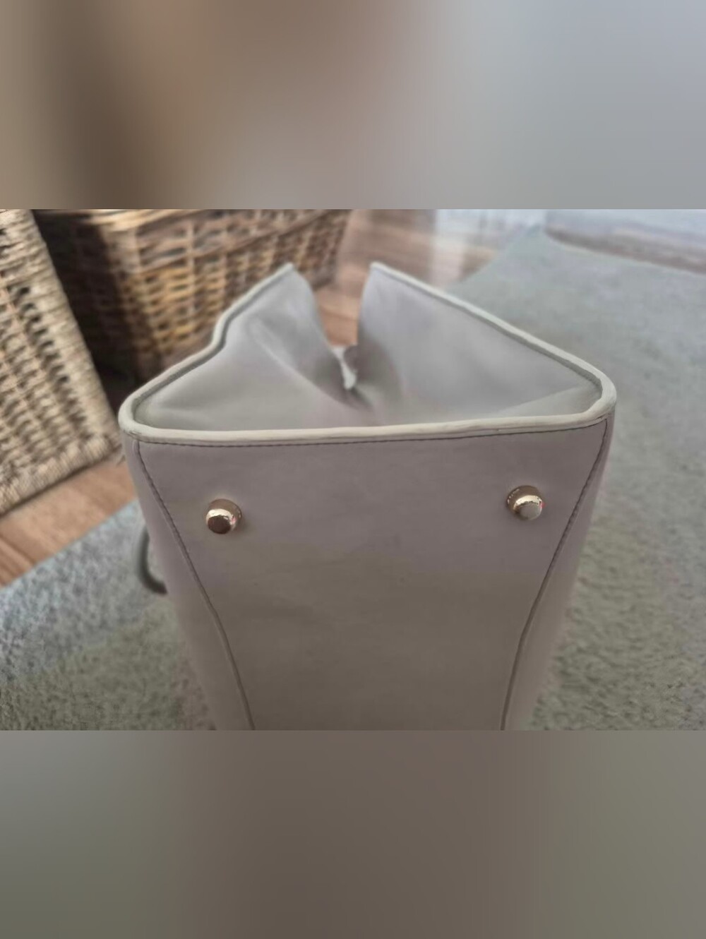 Coach Cream Leather Tote with Gold Feet - Picture 8 of 8